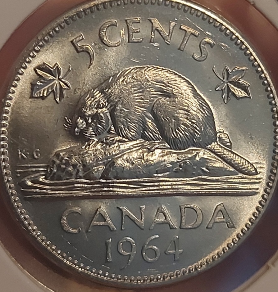 1964-Nickel.-Unc-From-Mint-Bag-Rotated-Die.